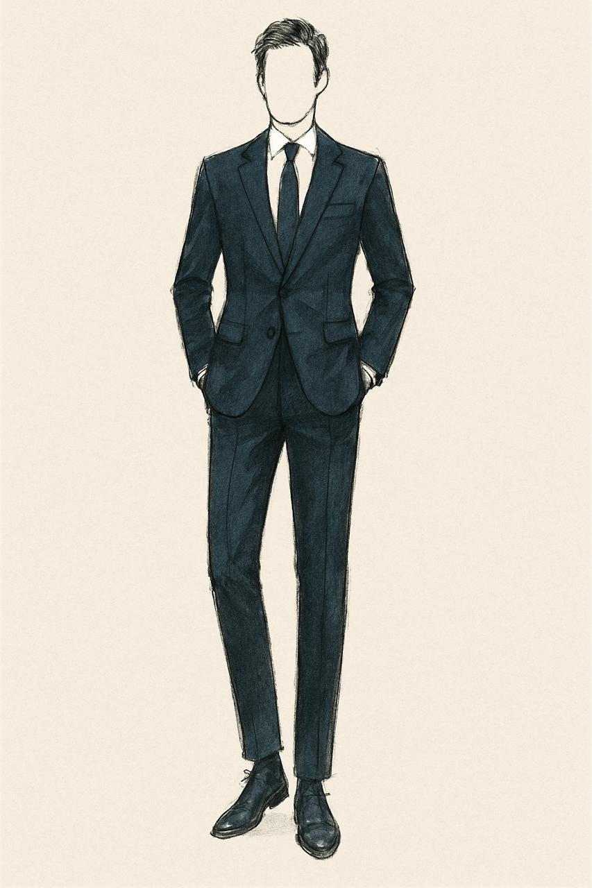 Ilustração de traje formal para convidados